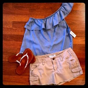 Old Navy Khaki Cut Off Shorts Sz 2